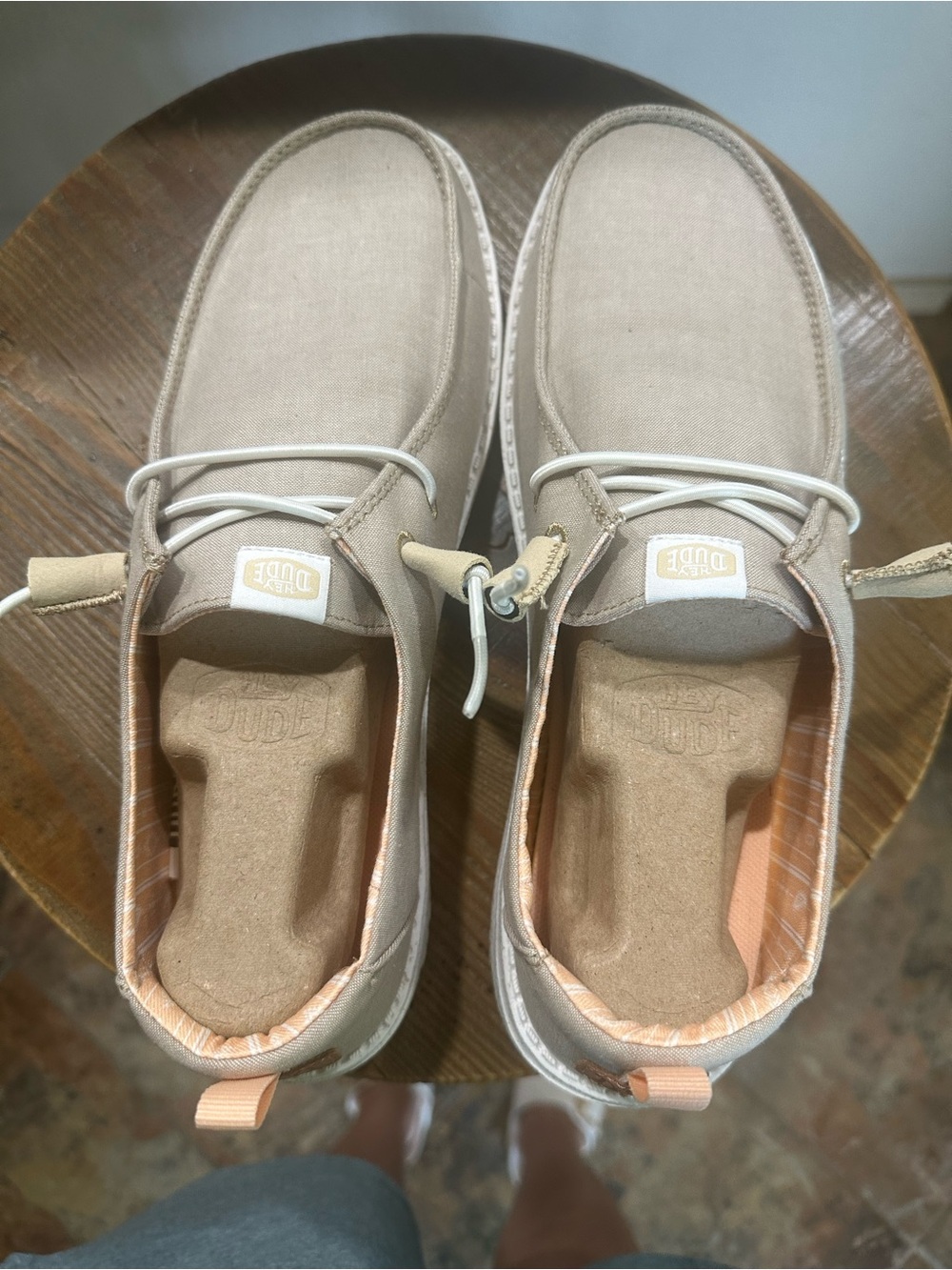 HEYDUDE Wendy Chambray Tan Women’s Size 11 Slip On Shoes